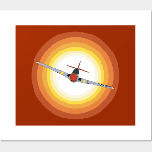 P-51 Mustang Sunset Posters and Art